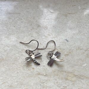 Sterling Silver jewelry .925 boho Dragonfly Earrings insect Nature bohemian bug
